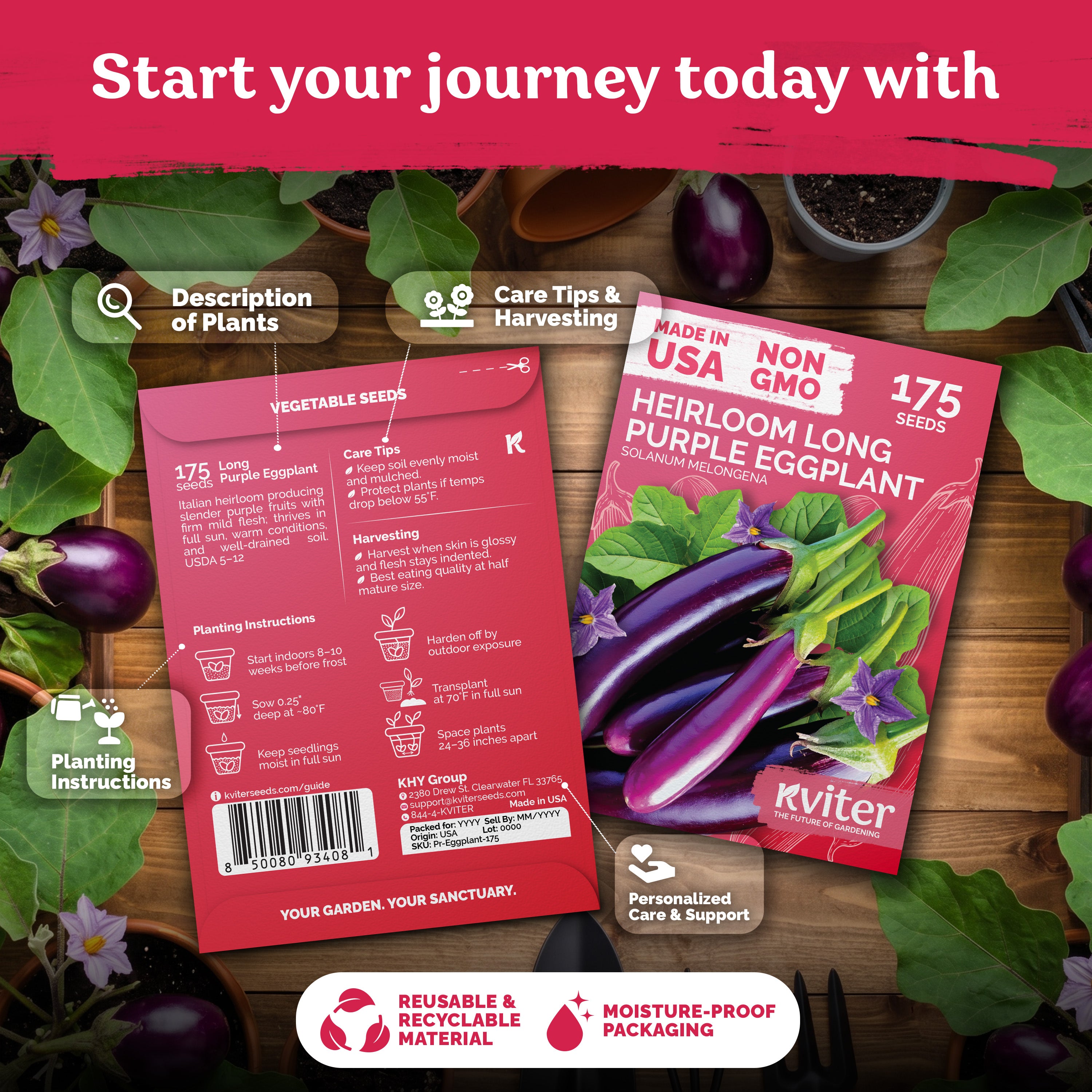 Long Purple Eggplant Seeds – kviterseeds.com – photo 2