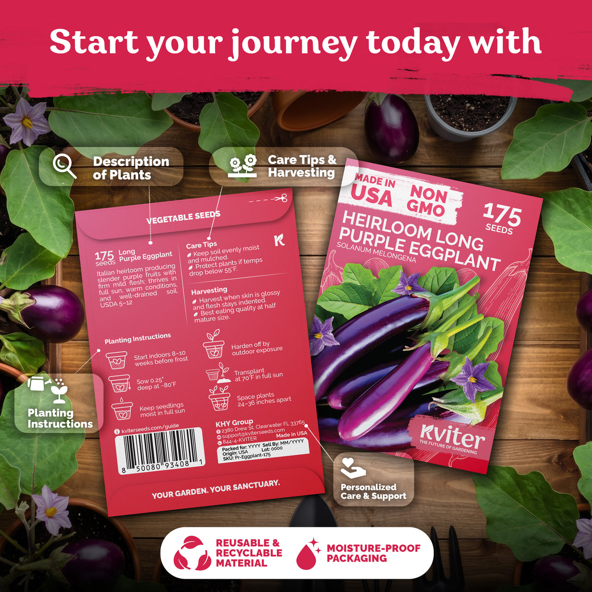 Long Purple Eggplant Seeds – kviterseeds.com – photo 2