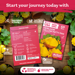 Yellow Patty Pan Seeds – kviterseeds.com – photo 2