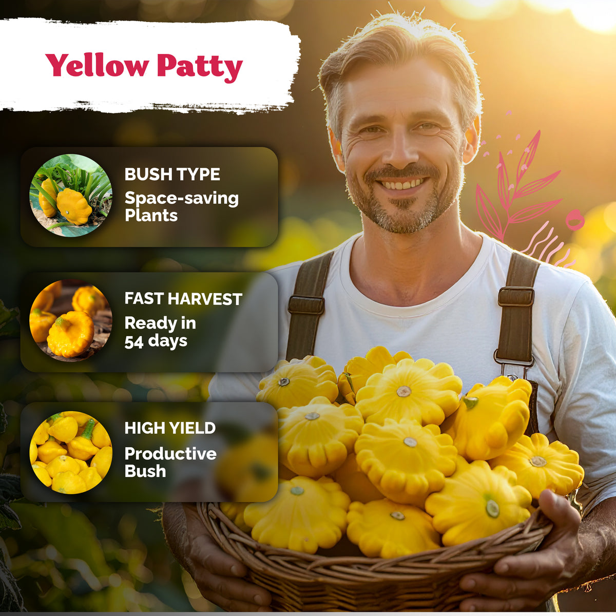 Yellow Patty Pan Seeds – kviterseeds.com – photo 4