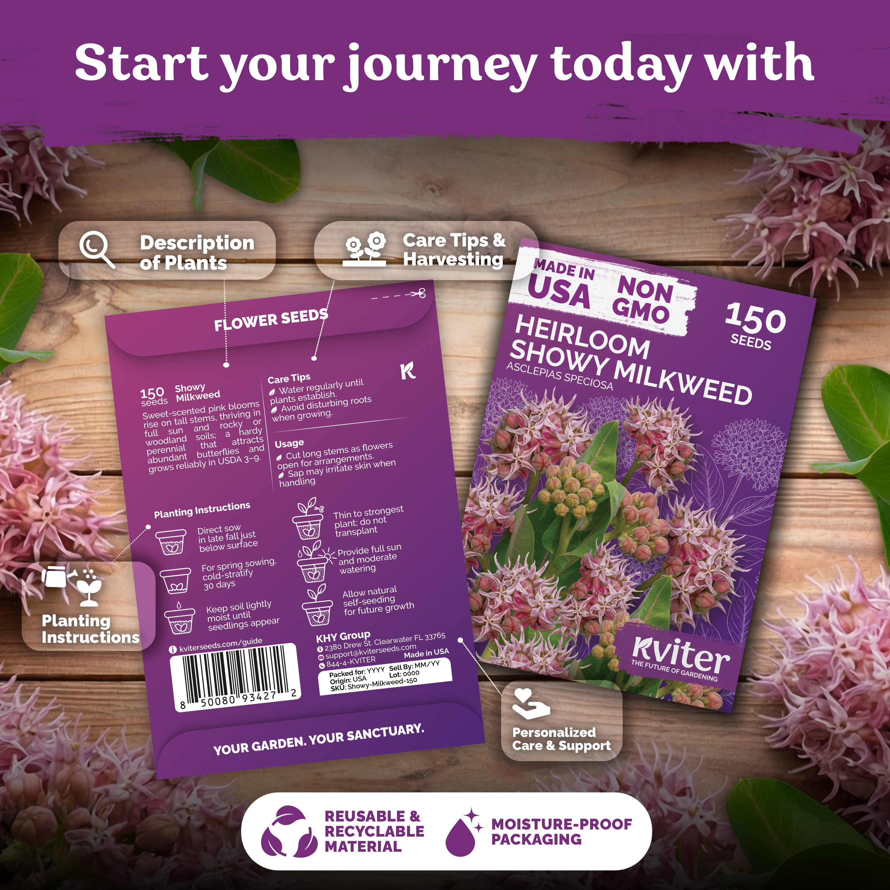 Showy Milkweed Seeds – kviterseeds.com – photo 2