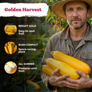 Golden Zucchini Summer Squash Seeds – kviterseeds.com – photo 4