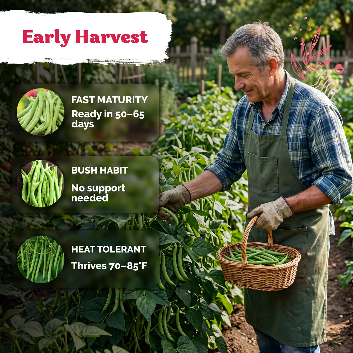 Contender Bush Bean Seeds