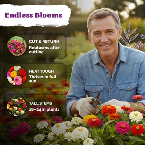 Mix Cut & Come Again Zinnia Seeds – kviterseeds.com – photo 4