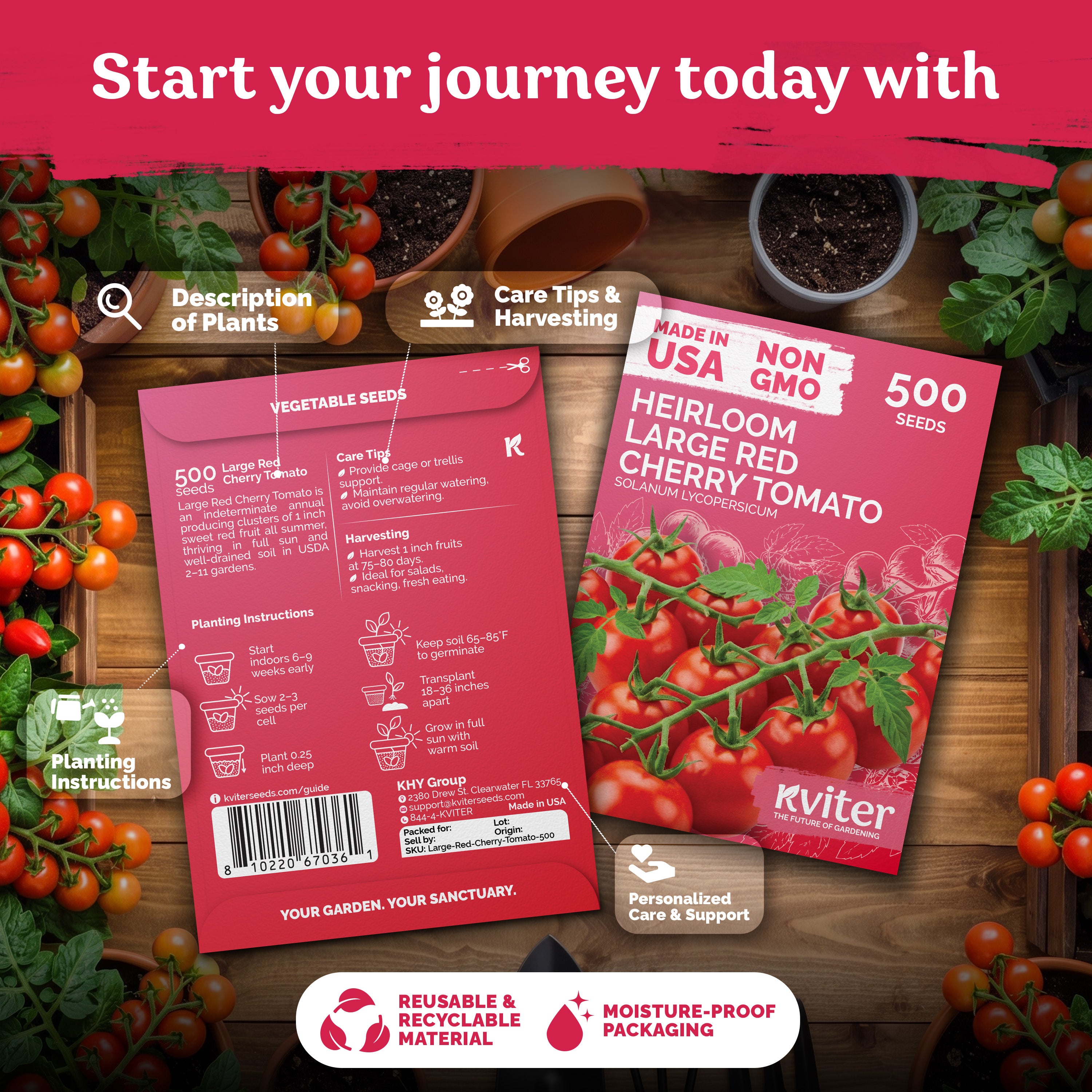 Large Red Cherry Tomato Seeds – kviterseeds.com – photo 2