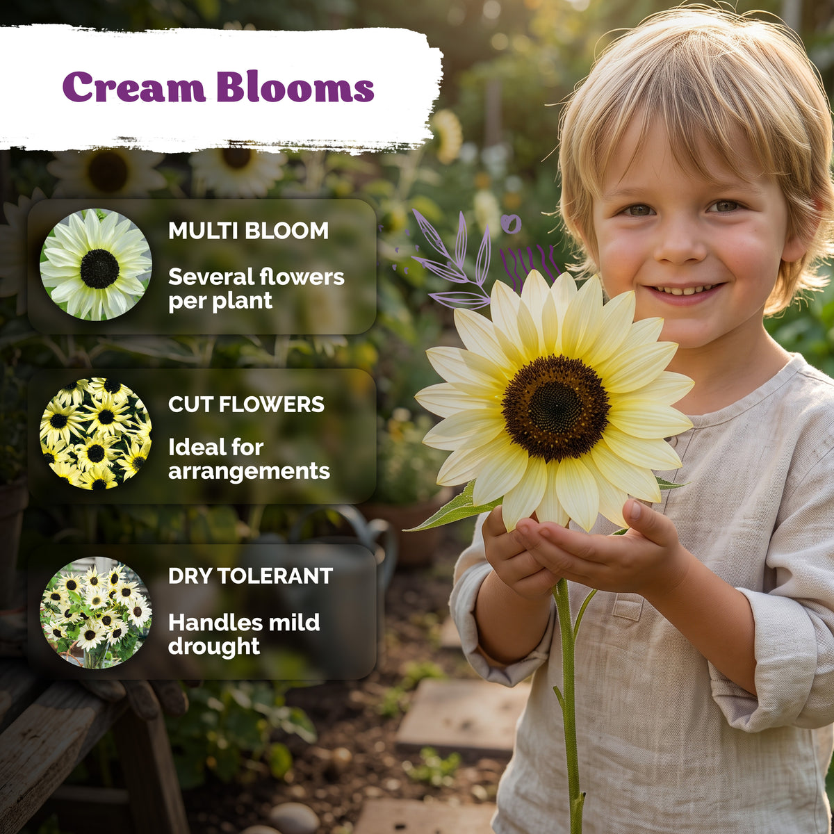 Italian White Sunflower Seeds