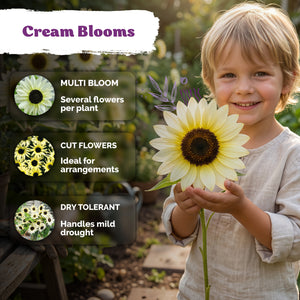 Italian White Sunflower Seeds – kviterseeds.com – photo 4