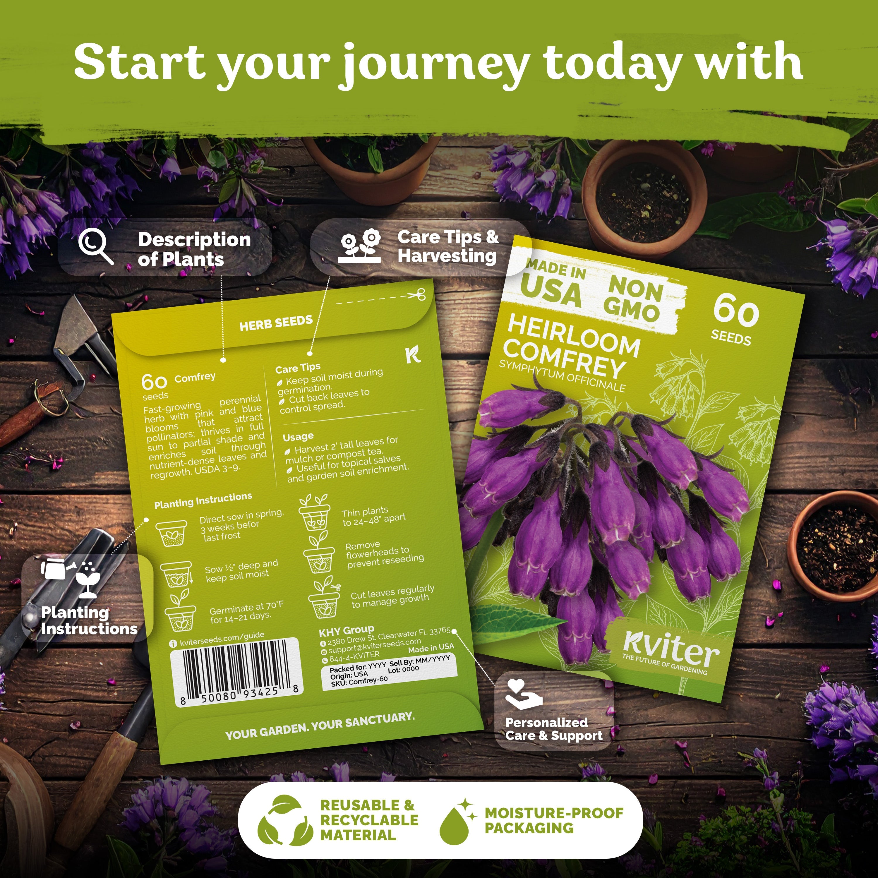 Comfrey Seeds – kviterseeds.com – photo 2