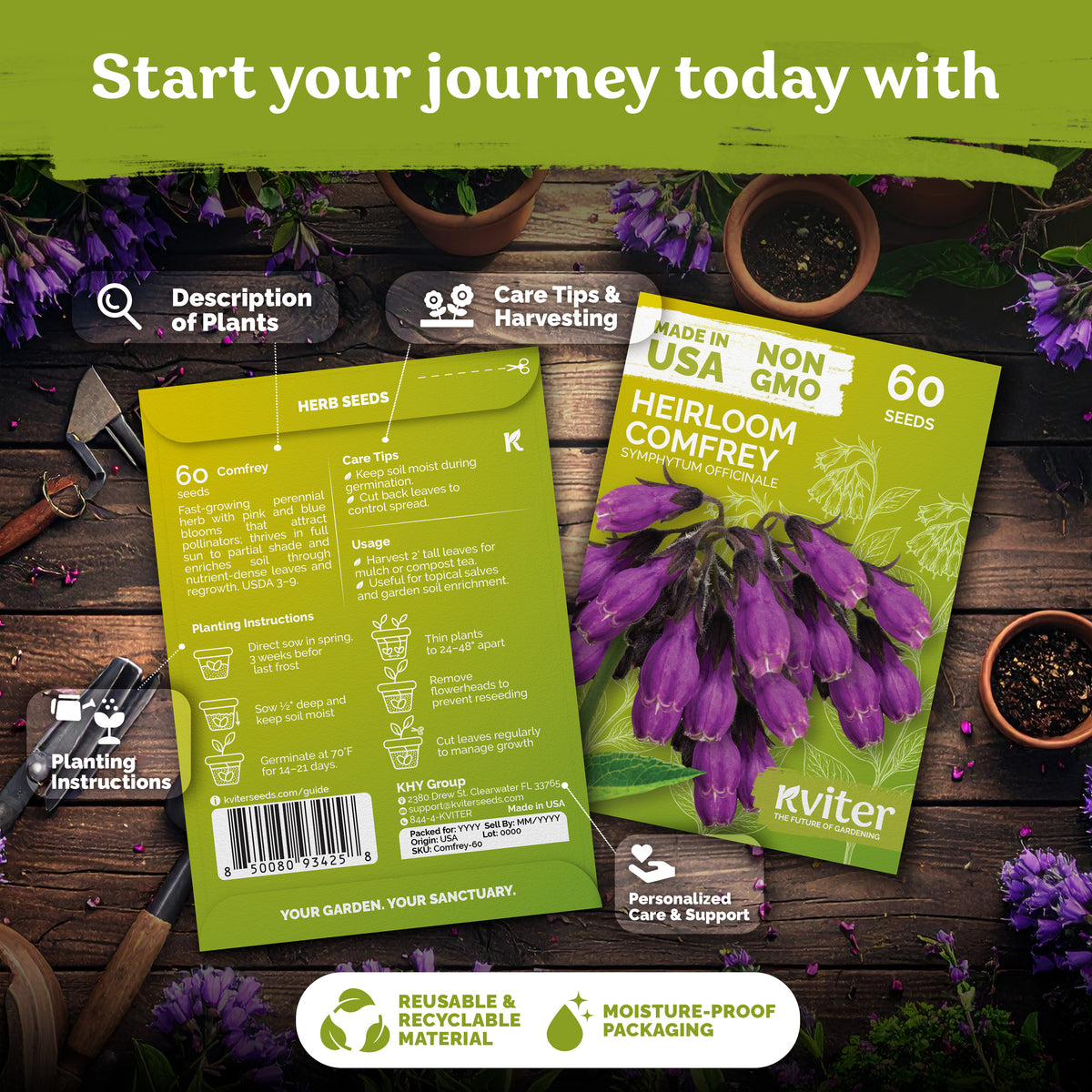 Comfrey Seeds – kviterseeds.com – photo 3