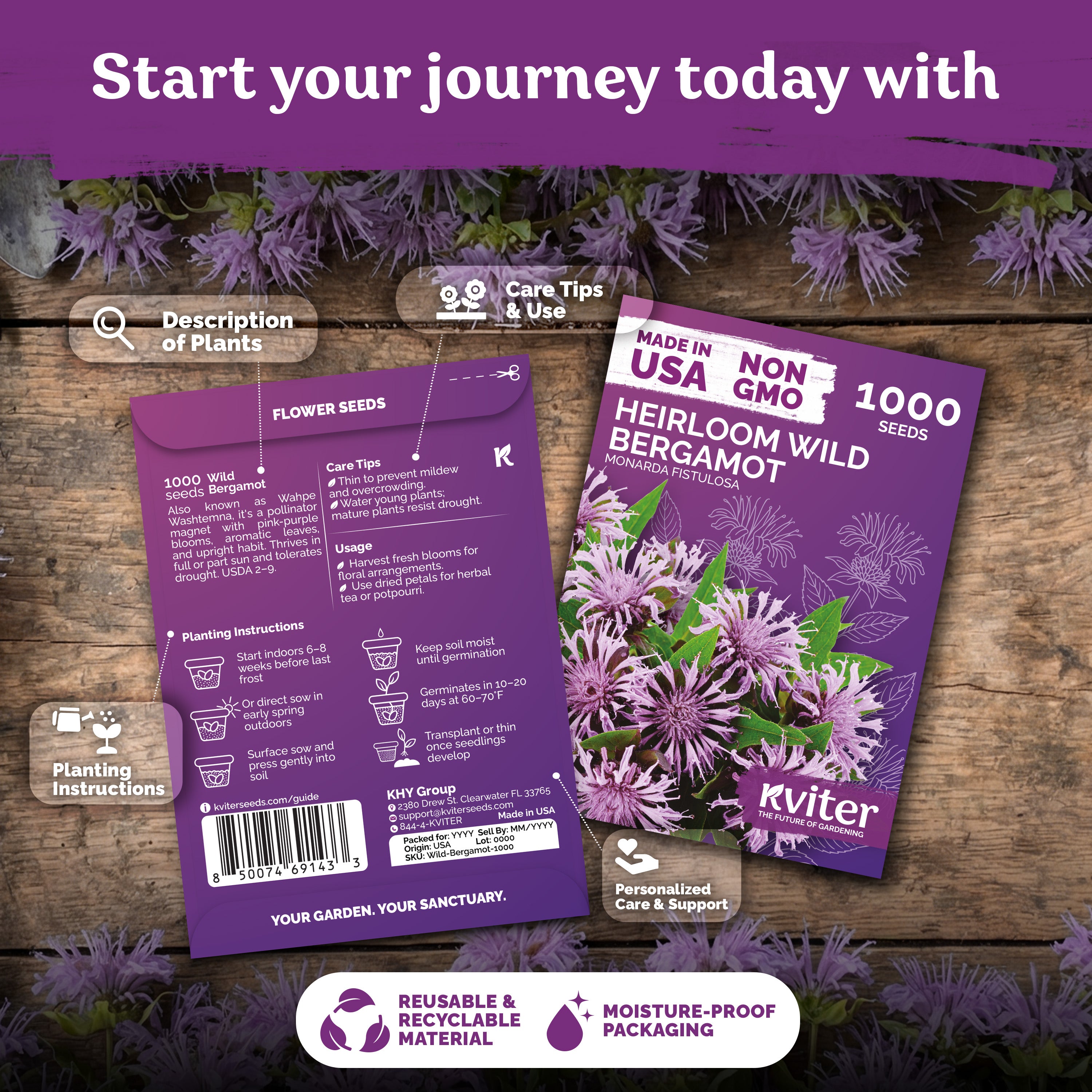 Wild Bergamot Seeds – kviterseeds.com – photo 2