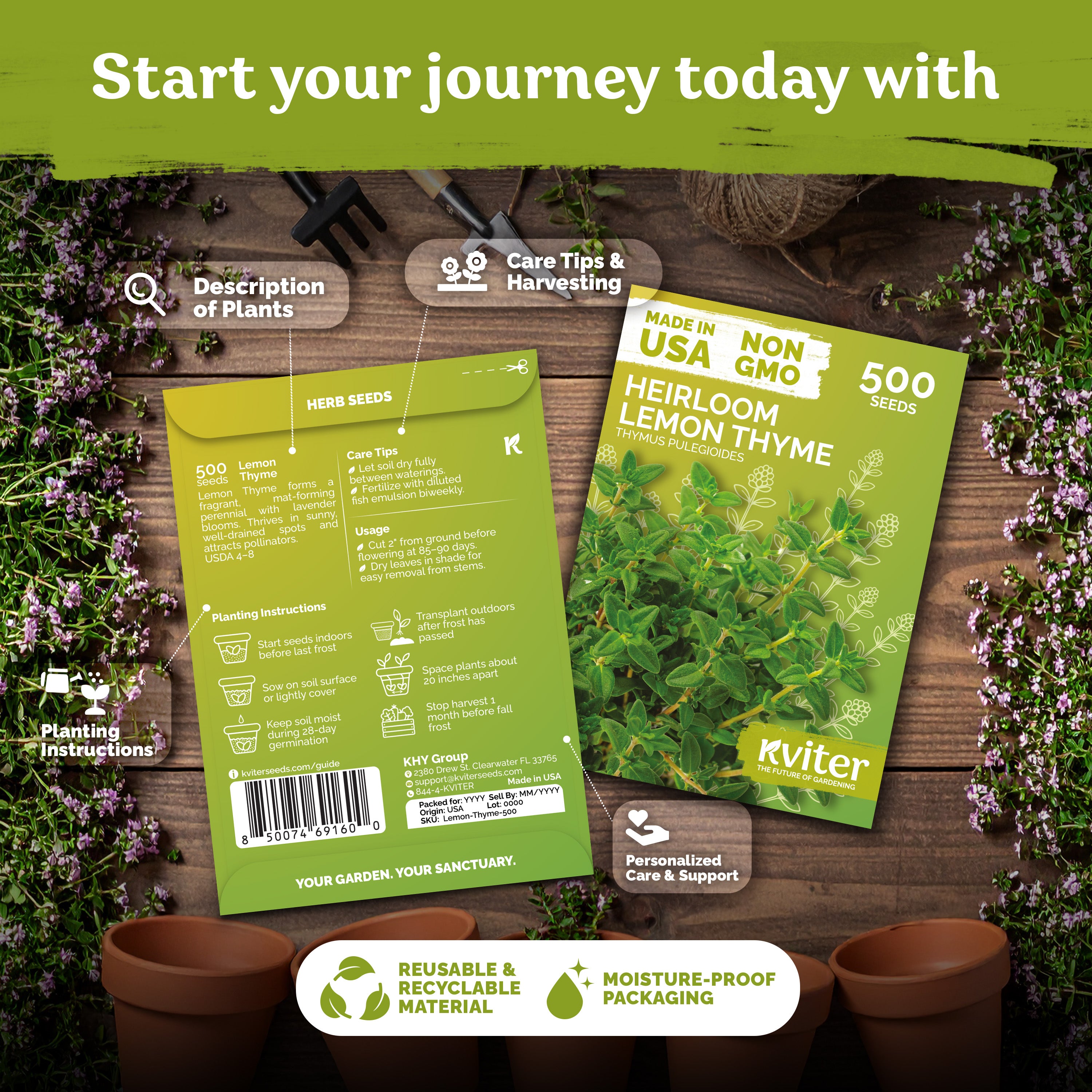 Lemon Thyme Seeds – kviterseeds.com – photo 2