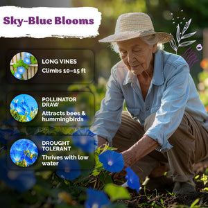 Heavenly Blue Morning Glory Seeds – kviterseeds.com – photo 4