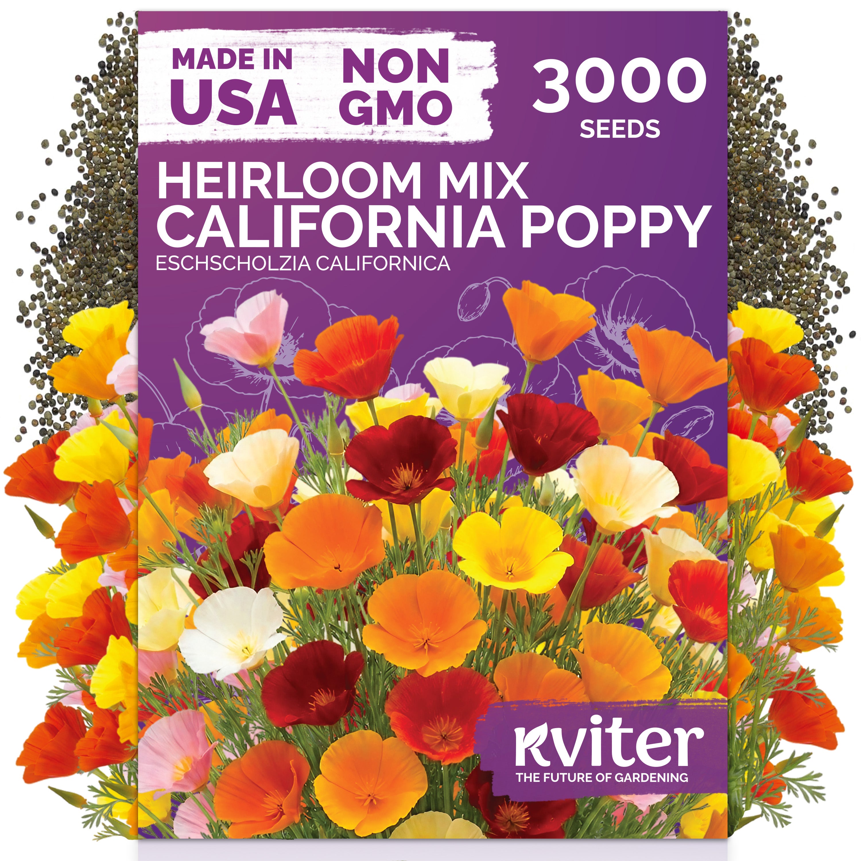 California Poppy Mix Seeds – kviterseeds.com