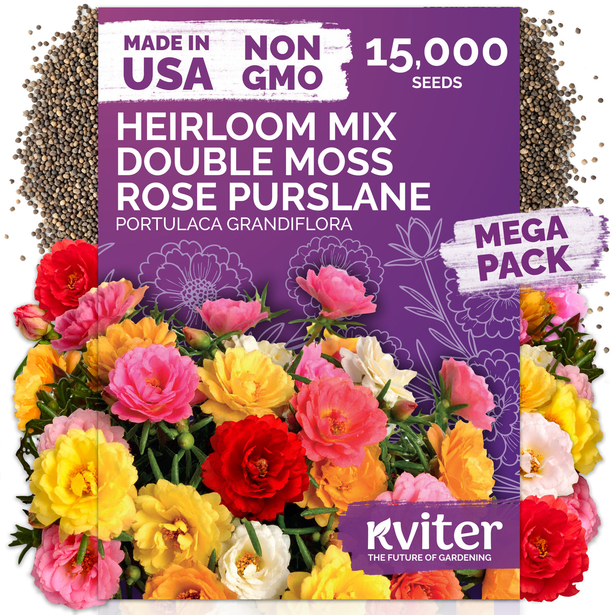 Double Moss Rose Purslane Seeds – kviterseeds.com