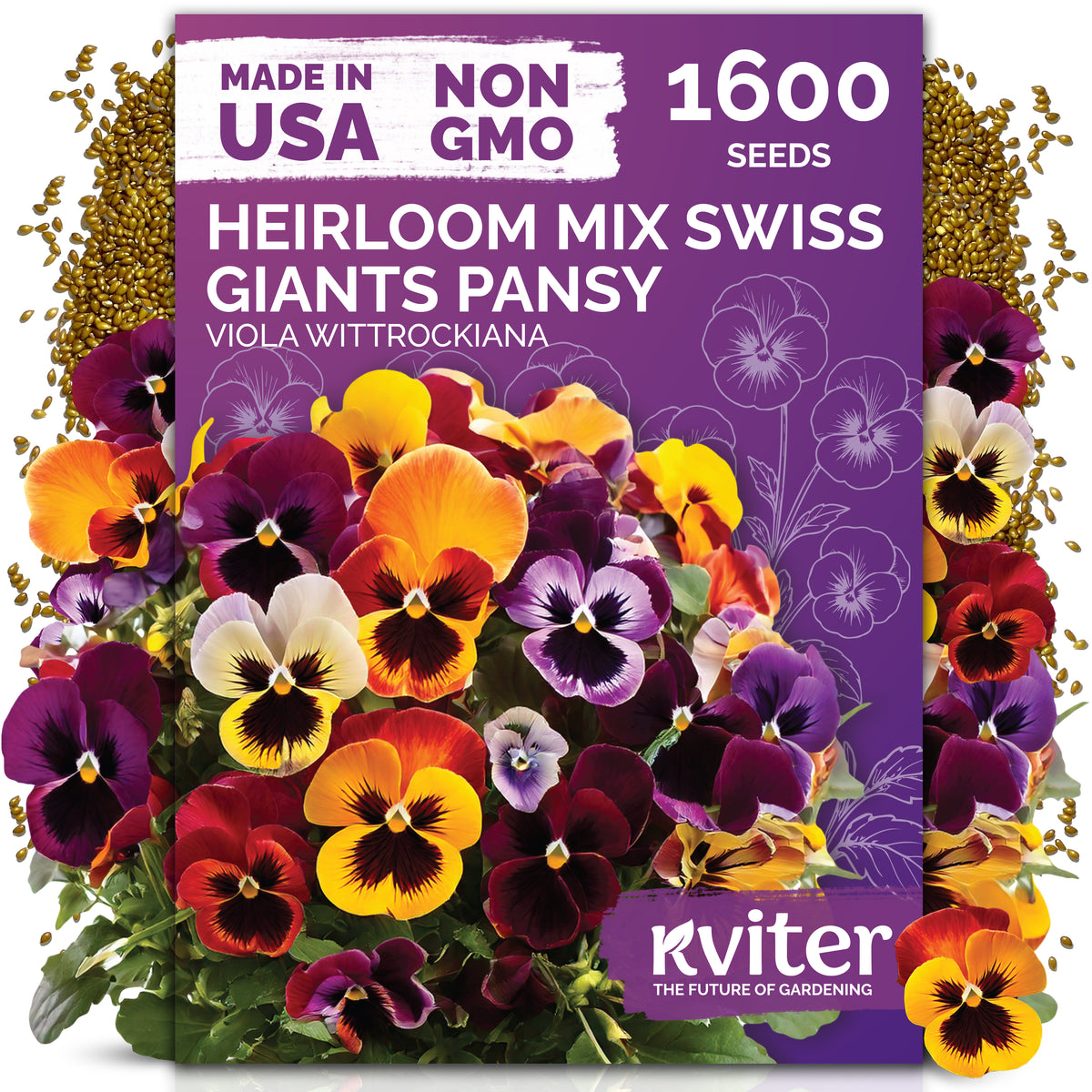 Mix Swiss Giants Pansy Seeds – kviterseeds.com